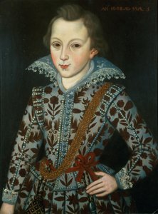 Portret van een jonge jongen, vijf jaar oud